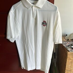 Mens Adult Medium Ohio State Polo White